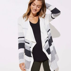 LOFT Striped Open Drapey Cardigan NWT
